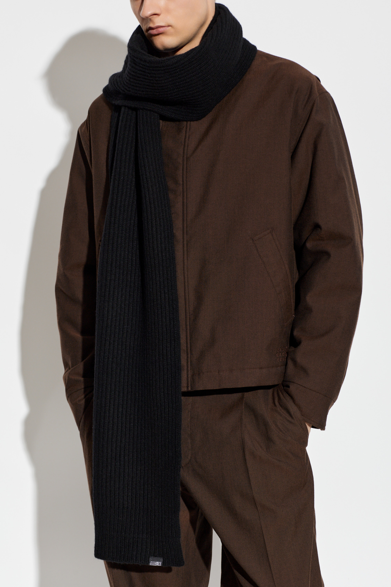 MM6 Maison Margiela Wool scarf with logo patch | Men's | Vitkac